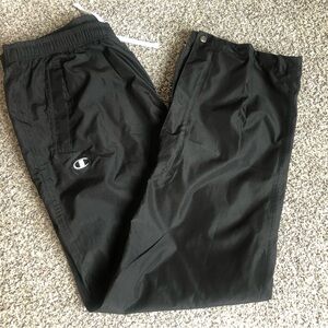 Champion Black Windbreaker Track Pants with Logo - Ladies